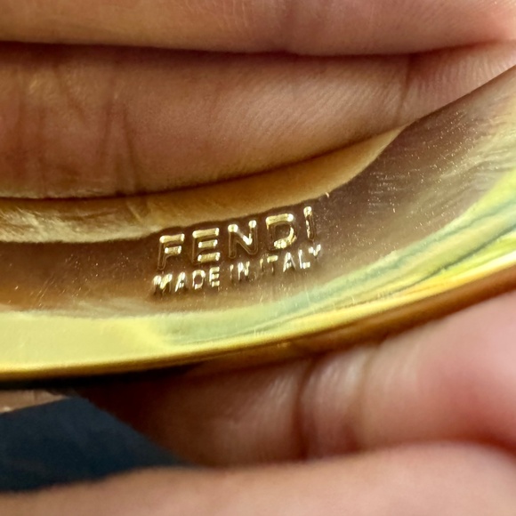 Fendi FF Forever Gold-Tone Black Enamel M Bangle - Picture 12 of 12